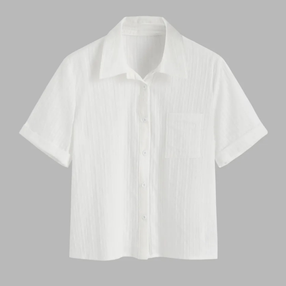 Cider White Short Sleeve Button Down Size XS